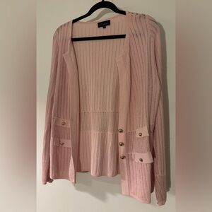 Luisa Spagnoli Pink Cardigan with Gold Buttons